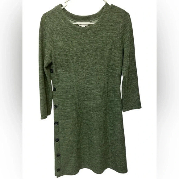 Stitch Fix Market And Spruce Perni Button Detail Knit Dress, Heather Green NWT - Picture 1 of 7